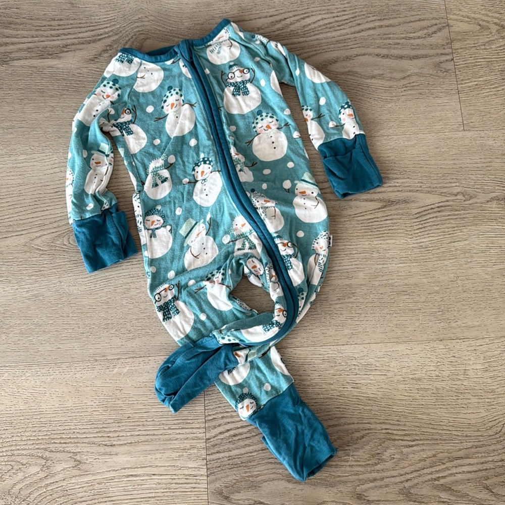 Little Sleepies - 0-3mo snowman zippy VUC